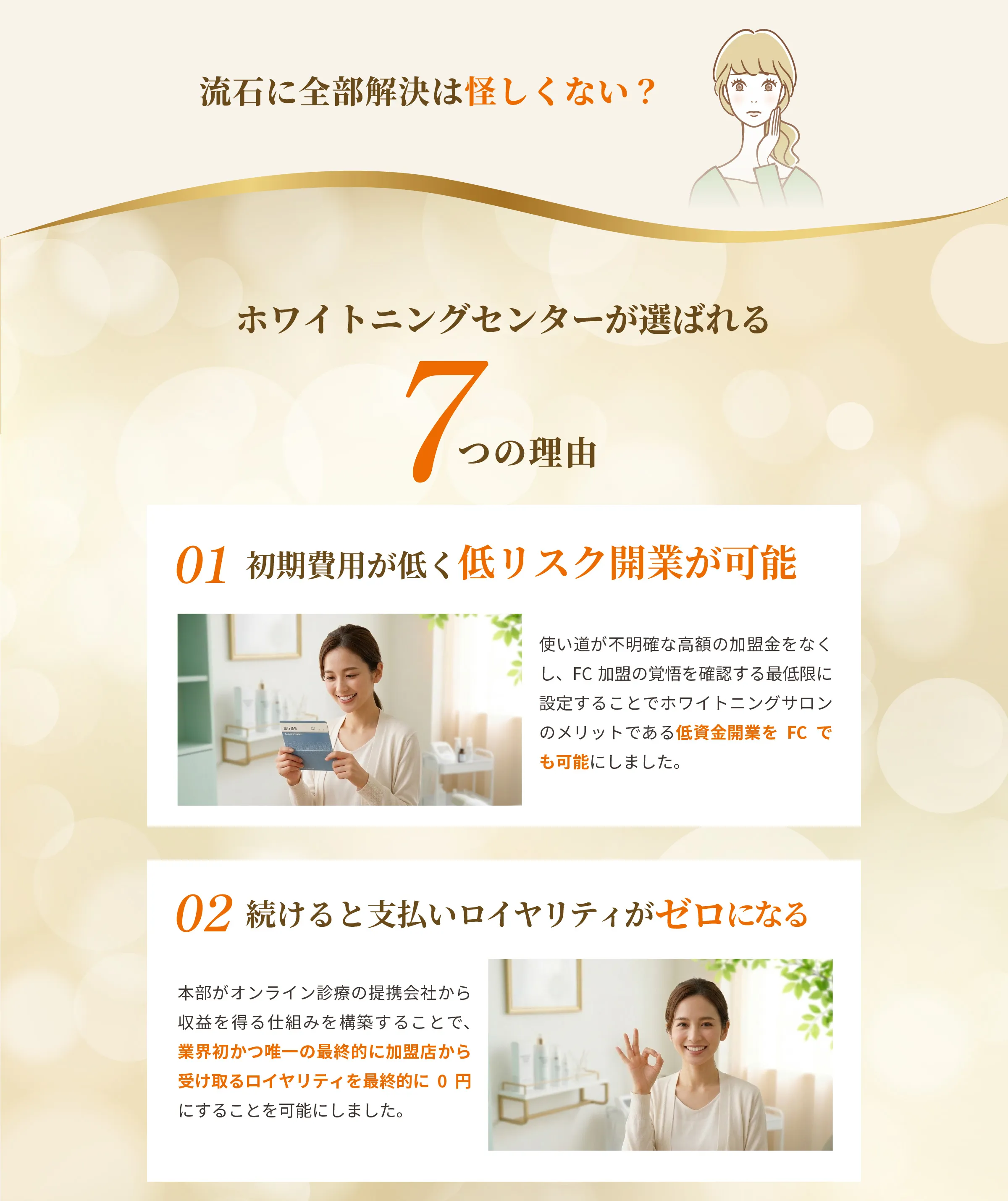 初期費用が低くロイヤリティ無料のビジネスモデル